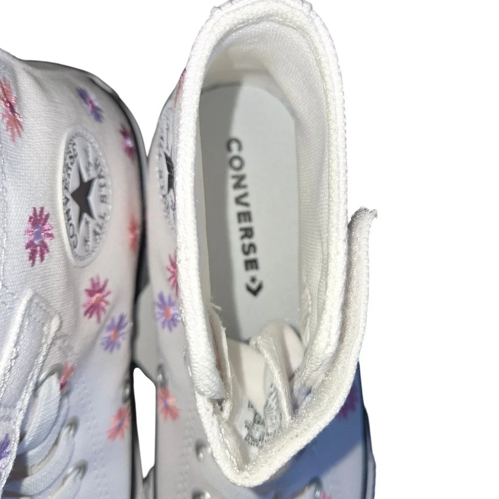 Converse Chuck Taylor All Star 1V Hi Youth 3 White Floral Daisy A13454F Sneaker